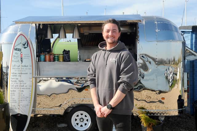 Ed Collison (25) owner of The Deck On The Go.Picture: Sarah Standing (300321-5846)