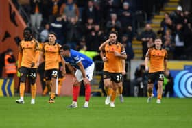 Regan Poole in despair after Joe Gelhardt grabs Hull's winner. Picture: Ian Lyall/ProSportsImages