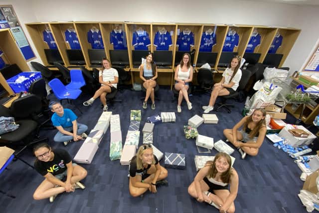 Teenagers have been putting together care packages for elderly residents as part of an initiative by Pompey in the Community.