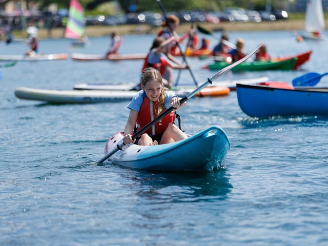 A young kayaker gets into the swing of it. Picture:Marcin Jedrysiak