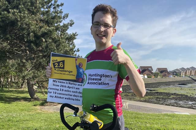 Harley Salter, 25, prepares for his 2.6 Challenge to raise money for the Huntington's Disease Association