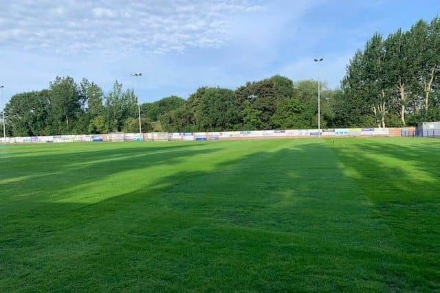 How Baffins' pitch looks now following renovation work helped by a grant from the Football Foundation.