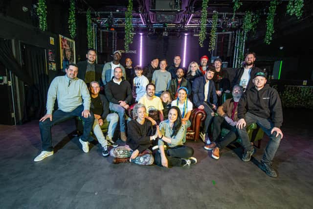 Rave for Ukraine announcement at Moonshine Club, Southsea on Wednesday 23rd March 2022Pictured: Local DJs, performers and artists at the Moonshine ClubPicture: Habibur Rahman