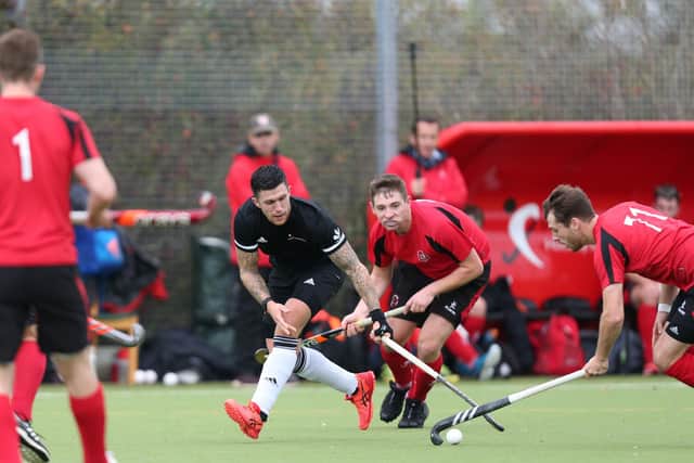Shane Vincent tries to win possession against Plymouth Marjon. Picture: Chris Moorhouse