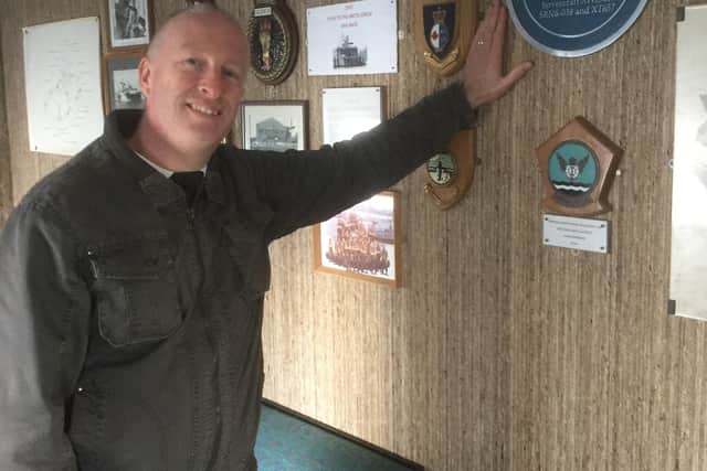 The plaque at the Hovercraft Museum in memory of 14 people who died during the oil tanker Pacific Glory disaster in 1970. Historian Richard Jones. 