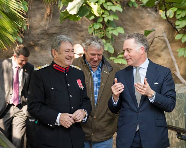 Alan Titchmarsh visited Marwell Zoo on March 14 to present the Queen’s Award for Enterprise: Sustainable Development, that was bestowed upon Marwell last year. 
Picture credit: Marwell Zoo