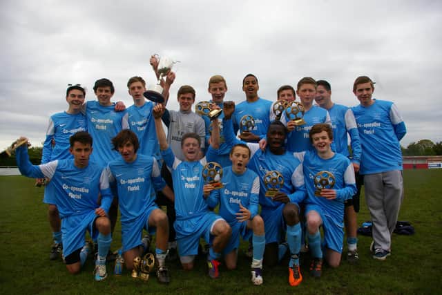 Flashback - US Portsmouth celebrate after beating Moneyfields to win the Portsmouth Youth League U16s Challenge Cup  final showing United Services Portsmouth, who beat Moneyfields 3-1 in May 2012. Pic: Terry Neale