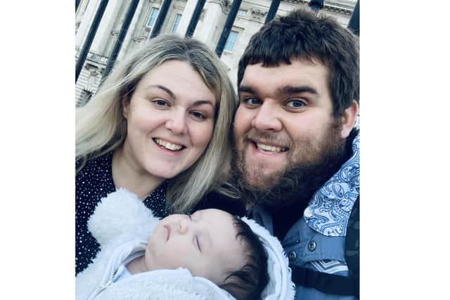 Stacey Grant from Gosport who was treated at the satellite fertility clinic last year, with husband Garret and daughter Ivy