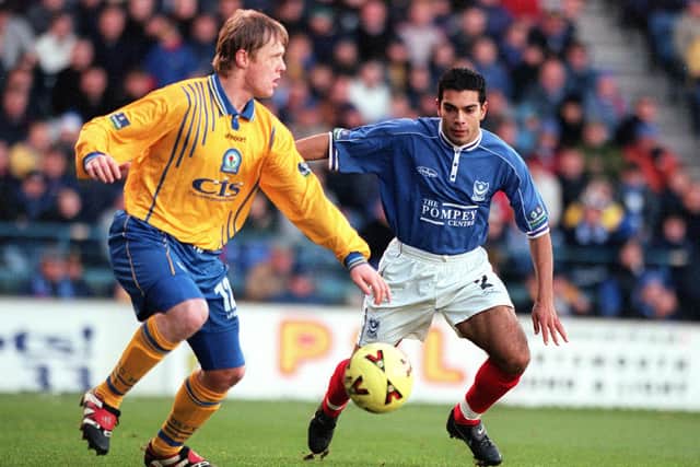 Jason Crowe challenges Blackburn's Damien Duff in December 1999