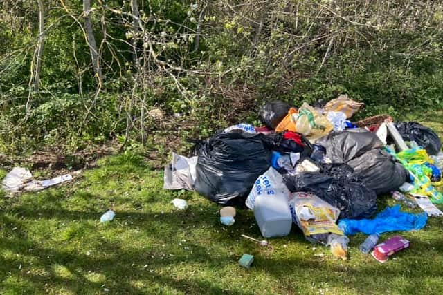 The rubbish filled four vans as a team of four council officers spent the day clearing the site. Picture: Tony Hewitt