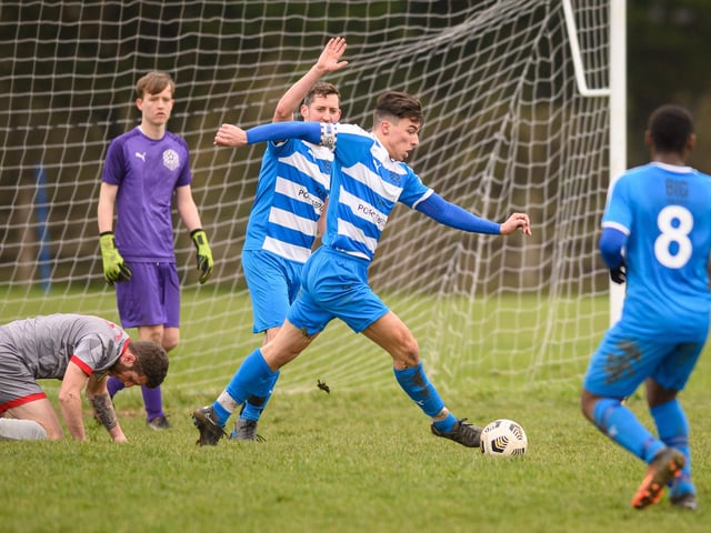 Gosham Rangers (grey) v AC Copnor. Picture: Keith Woodland
