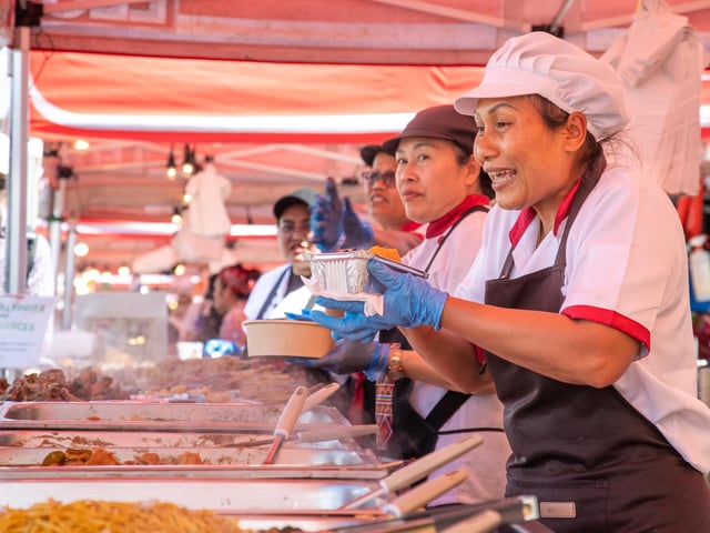 Southsea Common was transformed this weekend into a Thai craft and food extravanganza for the whole family. Pictured - There were dozens of food options to choose fromPhotos by Alex Shute