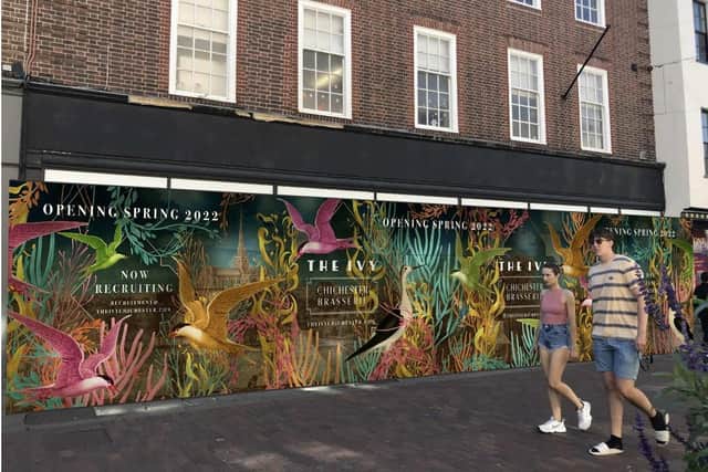 An artist's impression of new hoardings at The Ivy in Chichester