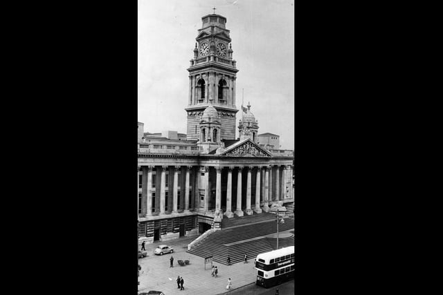 A double decker bus passes through Guildhall Square before it was pedestrianised, May 27 1970. The News PP3261