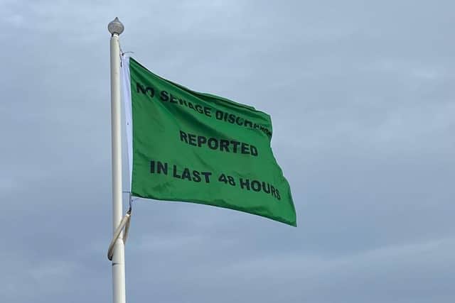 The flag, installed by local environmental campaigners.
Picture: Jerry Widdowson