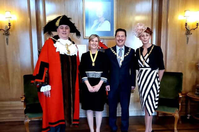 L-R Lord Mayor David Fuller, Deputy Lady Mayoress Debbie Wood, Deputy Lord Mayor Rob Wood and Lady Mayoress Leza Tremorin. Picture: Rob Wood