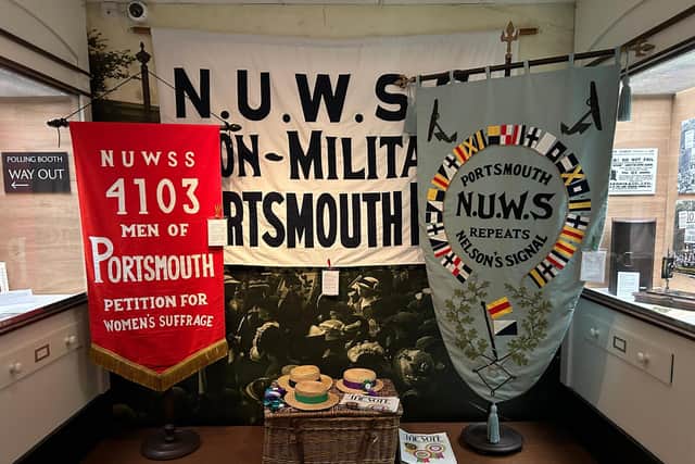 Suffrage exhibition created by University of Portsmouth Academic