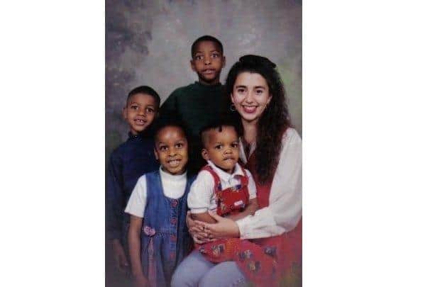 Rachel Lloyd, 44, was made a CMG at Buckingham Palace on Thursday for her work as chief executive of GEMS in New York, helping women who have been commercially sexually exploited. Pictured: Rachel when she was working as a nanny in Germany