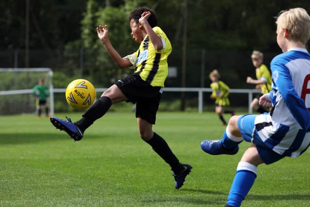 Under 11s six-a-side football tournament at Warsash Wasps FC        Picture: Chris Moorhouse              (180519-)