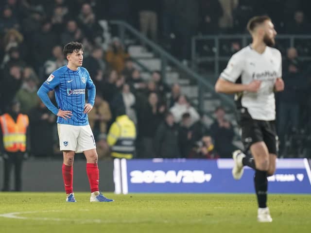 Pompey were humbled 4-0 at Derby in front of the television cameras. Picture: Jason Brown/ProSportsImages