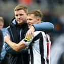 Matt Ritchie, right, with Toon boss Eddie Howe   Picture: Michael Regan/Getty Images