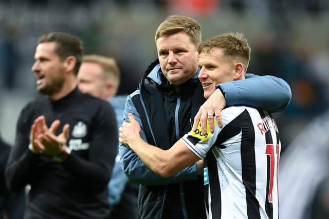 Matt Ritchie, right, with Toon boss Eddie Howe   Picture: Michael Regan/Getty Images
