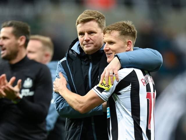 Matt Ritchie, right, with Toon boss Eddie Howe   Picture: Michael Regan/Getty Images