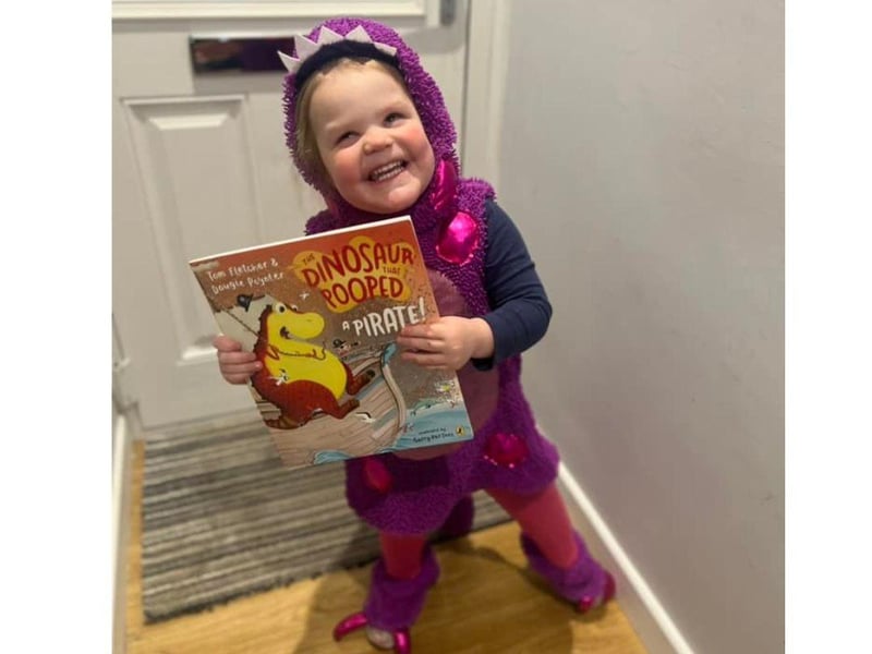 What a fantastic costume to celebrate the book 'The Dinosaur that Pooped a Pirate!'