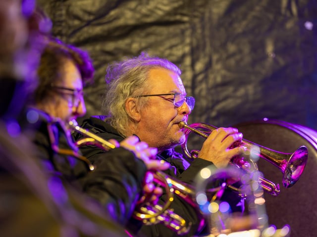 A band played at the Lake of Lights event Photos by Alex Shute