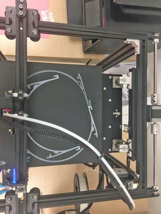 3D printer set up to make a headpiece for coronavirus shield being made by Lee-on-the-Solent tech firm FliteTrak