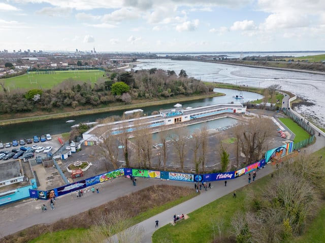Artists from around Portsmouth at the Hilsea Lido on Friday, February 24, creating their individual art pieces as part of the Hilsea Lines project.
Picture: Solent Sky Services