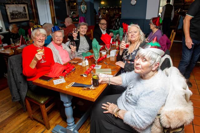 Christmas lunch for OAPs at the White Hart pub in Denmead on Wednesday.