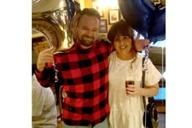 Cheryl with her husband Matt at his 40th birthday party.