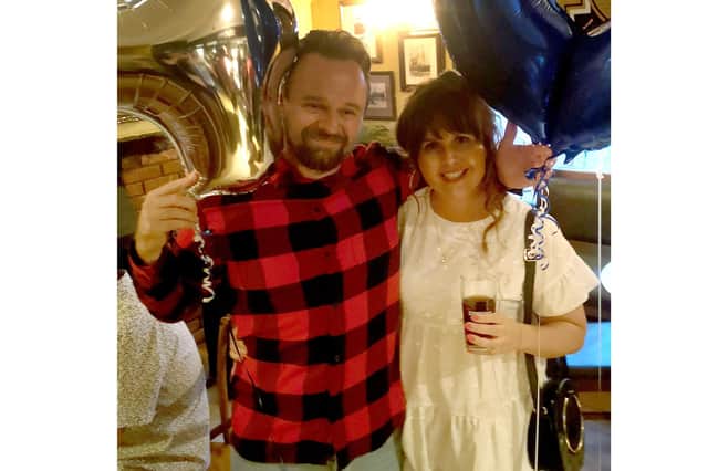 Cheryl with her husband Matt at his 40th birthday party.