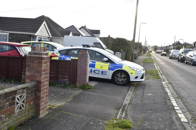 Police at a property in The Crossway, Portchester.

Picture: Sarah Standing (180423-2108)