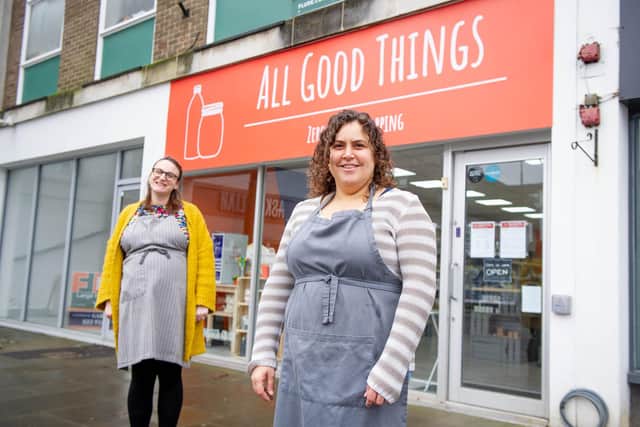 Nina Goodall with her colleague, Yelena Saleiko-Sparks outside her new shop All Good Things
Picture: Habibur Rahman