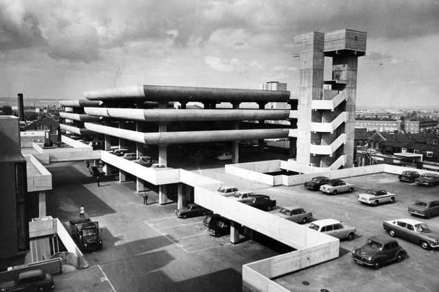 The multi-storey car park part of the Tricorn shortly after it opened in 1966.