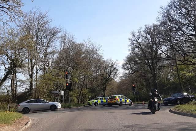 An incident near Wickham on the A334 on April 24, 2021.