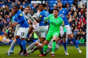 Action during Pompey's 2-0 loss at Peterborough. Picture: Simon Davies