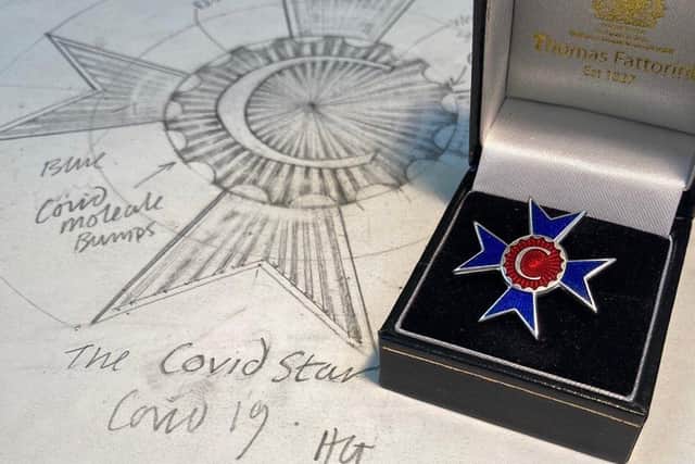 The Covid Star medal which Hampshire born artist Harry Gray is hoping can be mass produced and awarded to NHS staff and carers.