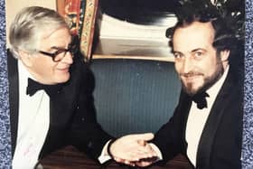 Terry Pagiel with Harry Worth. Pic supplied