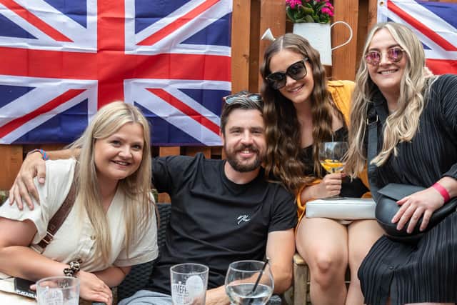 Jessica Herrity, 28, Darcy Harrity, 33, Chloe Orchard, 22, and Laura Randell, 28 Picture: Mike Cooter (030622)