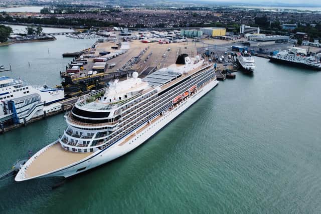 Noble Caledonia ships Island Sky and Hebridean Sky, were alongside with Viking ship Star at Portsmouth International Port on Saturday, August 7. Picture: PIP