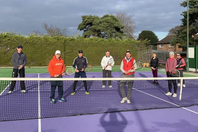 Warsash mixed masters v Canoe Lake (from left): Stephen Carden-Noad, Bob Puncher, Robin Ellison, Michael Isaacs, Sue Price, Joanne Kelly, Wendy Evans, Karen Downie.