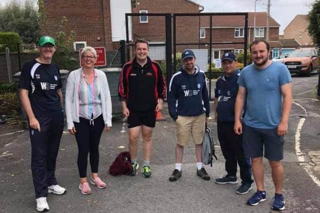Portsmouth Community CC members on their sponsored 20-mile walk for Wave 105's Cash for Kids charity