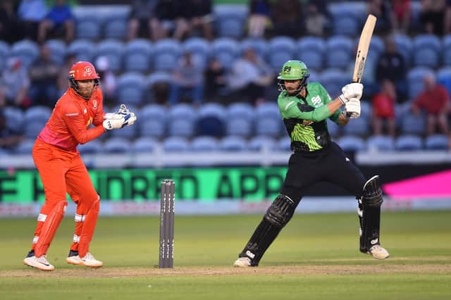 James Vince on his way to a top score of 40 for Southern Brave against the Welsh Fire. Photo by Nathan Stirk/Getty Images.