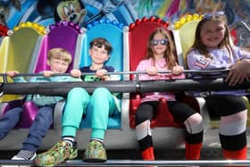 From left, Indy, 3, Theo, 6, Zara, 7, and Mia, 9, on one of the rides. Kidz Island, South Parade Pier, Southsea
Picture: Chris Moorhouse
