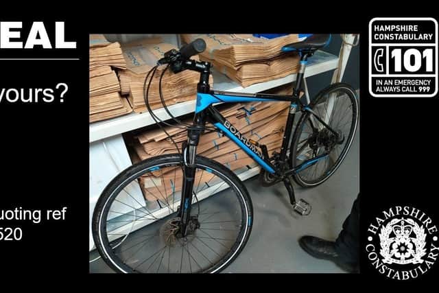 Bike retreived by police. Picture: Hampshire Constabulary 