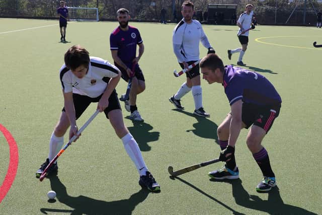 Portsmouth 2nds (purple) v Fareham 4ths. Picture by Alan Duffy.