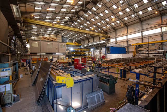 Hovercraft manufacturer Griffon Hoverwork is celebrating after landing one of its biggest ever deals to supply three of its latest 12000TD craft to Japan
The hull of a hovercraft being made at Griffon Hoverwork factory 
Picture: Habibur Rahman